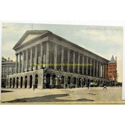 TOWN HALL, BIRMINGHAM, 1905, Postcard
