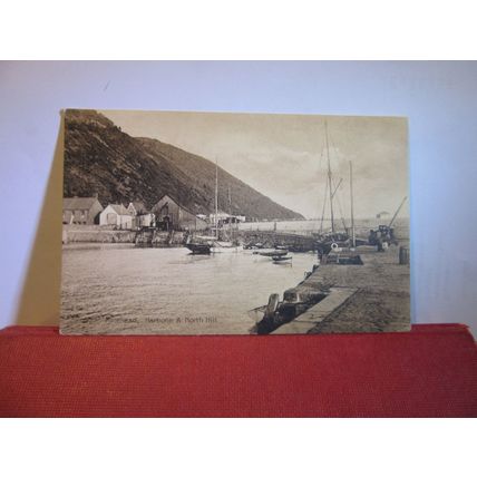 HARBOUR AND NORTH HILL, MINEHEAD, SOMERSET unused antique postcard =