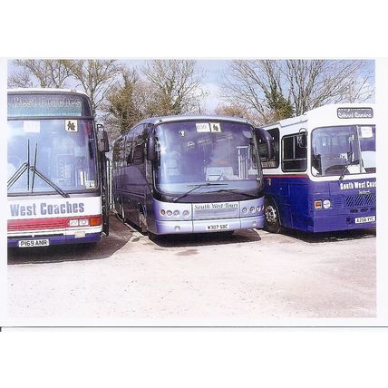 Colour Photograph of South West Coaches Ltd - W307 SBC ex. Watts Coaches Ltd.
