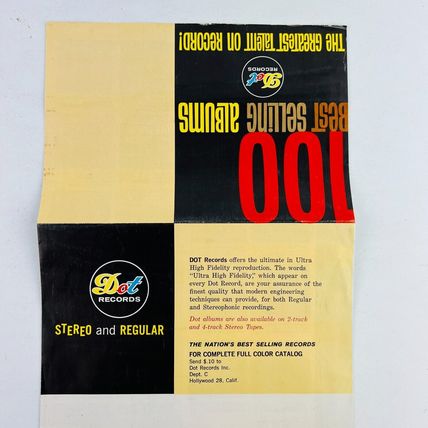 DOT Records 100 Best Selling Albums - Greatest Talent On Record Brochure 1960s