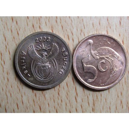 Suid Africa South Africa 2003 5 Cent Dzonga Coin