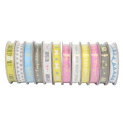 Dovecraft * 12 reels 2metre * Grosgrain Baby Themed Ribbon