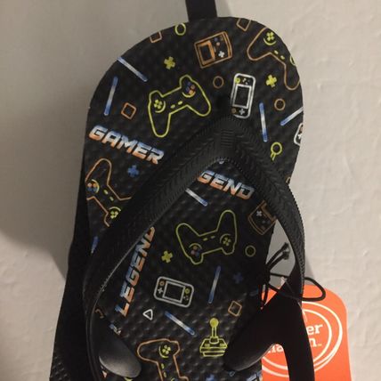 NEW Wonder Nation Toddler Boys Gamer Flip Flops, Size 11/12