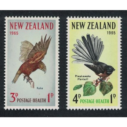 New Zealand Kaka Collared Grey Fantail Birds 2v 1965 MNH SG#831-832 MI#442-443