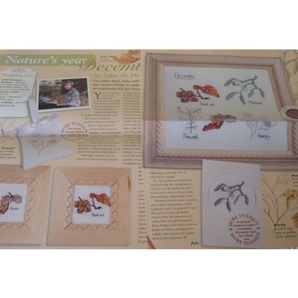 December Plants Cross Stitch Chart 1990s Magazine Chart