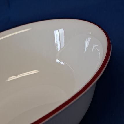 Lot 4 Corelle BANDHANI or SPLENDOR 6 1/4" Cereal BOWLS Red Rim Band Soup