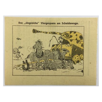 WW2 Russian/Soviet Air Drop Leaflet Illustrated by Boris Efimov. - Code 2742.