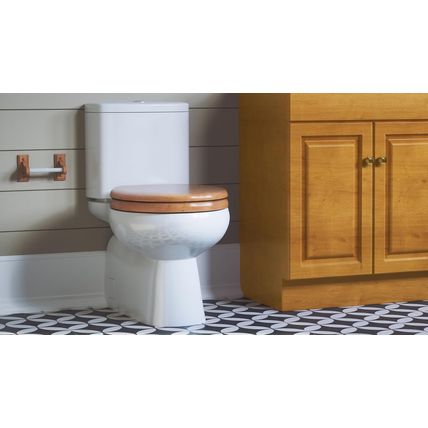 Design House 561241 Dalton Bath Accessories, round Toilet Seat, Honey Oak