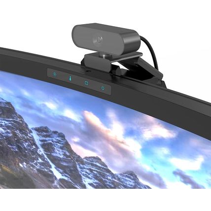 ONWAY Curved Monitor Light Bar with Wireless Remote, Auto-Dimming and Camera Bas