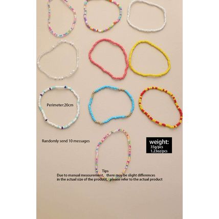 Yellow Flower Random Color Multi Layered Beaded Anklet Set