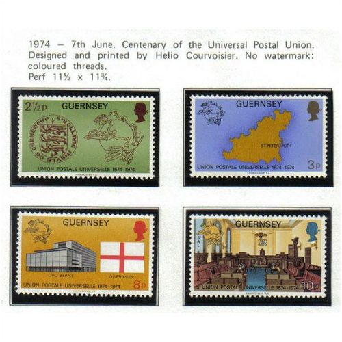 1974 GB GUERNSEY U.P.U SET UMM SG 114-117