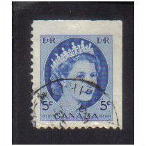 1954 canada queen elizabeth11 5c f/u sg467b