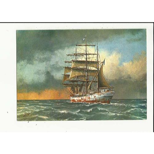 Sailing Ship MOLIERE Art Postcard by La Palette Bretonne (405)