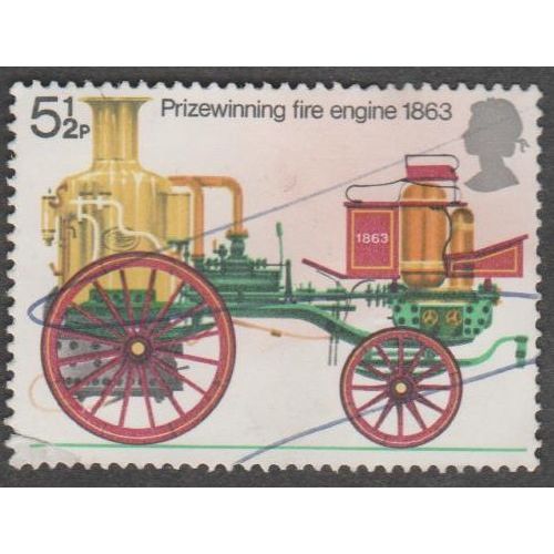 1974 Bicent. of Fire Prevention Act. 5.1/2p.Val. Fire Engine 1863. Pen Cancelled