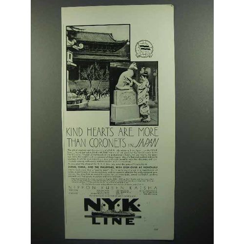1930 NYK Line Cruise Ad - Kind Hearts Are More