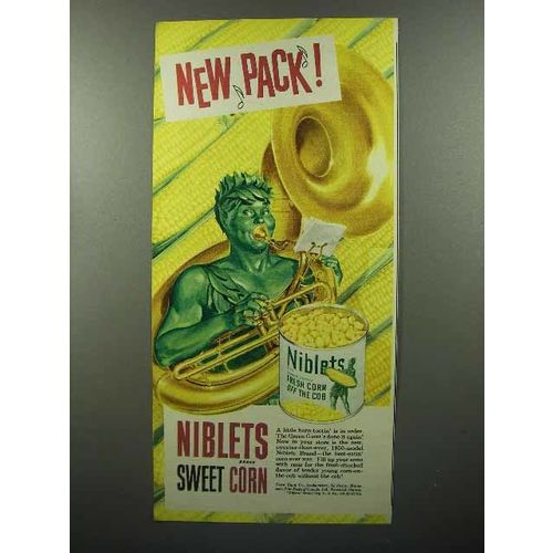 1950 Green Giant Niblets Corn Ad - New Pack