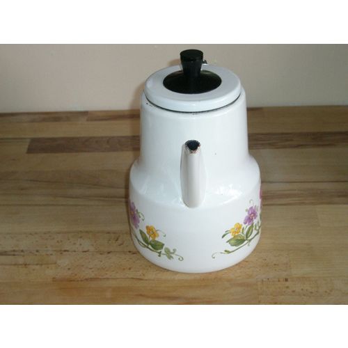 Vintage French Floral Enamel Coffee Pot