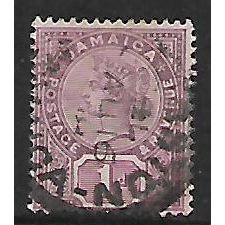 JAMAICA 1889 1d PURPLE & MAUVE SG 27 FINE USED