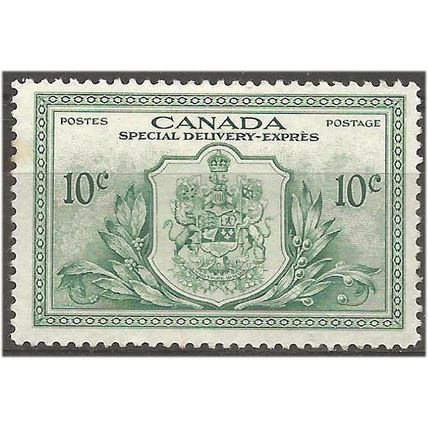 Canada 1946 S15 10c Green Special Delivery Mounted Mint . .. .