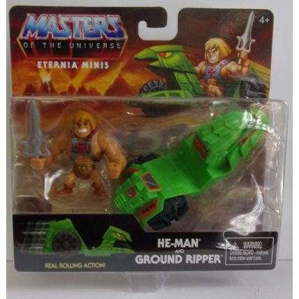 MASTERS OF THE UNIVERSE ' Eternia Minis ' HE-MAN & GROUND RIPPER SET (2021)
