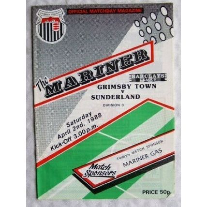 1988 programme Grimsby Town v. Sunderland
