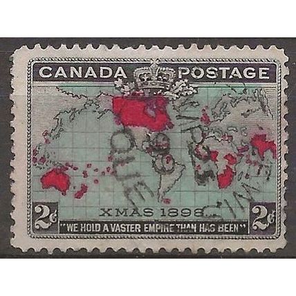 Canada 1898 SG167 2c Greenish-Blue XMAS Fine Used .