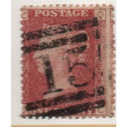 Sg43 1d red plate 200 FINE USED " Q C " (REDS)