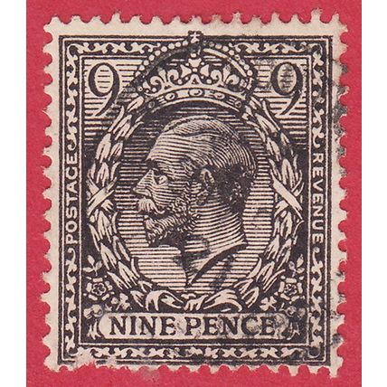 GB KGV 1913 9d DEEP AGATE SG393 GU CDS