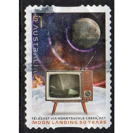 Australia 2019 Moon Landing - 50 Years -T/cast via Honeysuckle Creek $1 s/a Used
