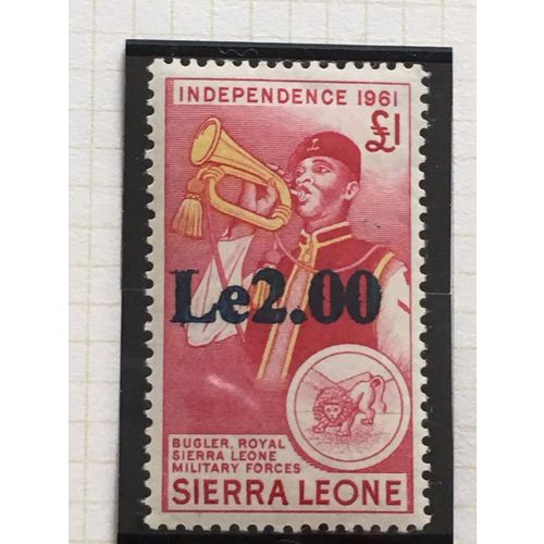 Sierra Leone 1965 L2 on £1 Forces Bugler Unmounted Mint NHM SG 333 postage stamp