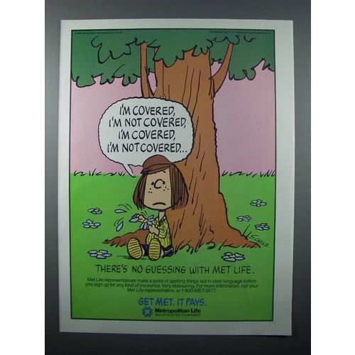 1987 MetLife Insurance Ad - Peppermint Patty - Schulz