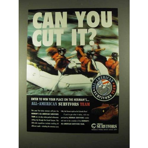 1994 Herman Survivors Boots Ad - Can You Cut It?