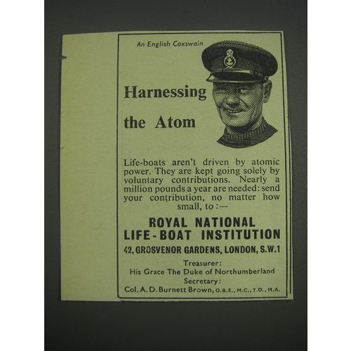 1957 Royal National Life-Boat Institution Ad - An English Coxswain