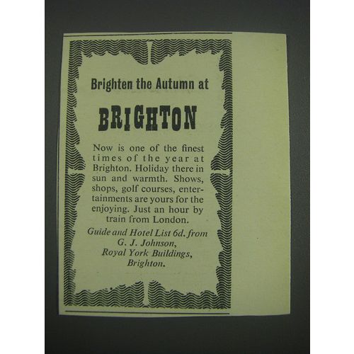 1957 Brighton Tourism Ad - Brighten the Autumn at Brighton
