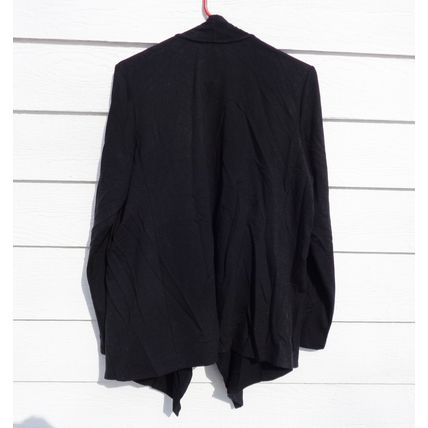 LOGO LOUNGE Lori Goldstein Black Cardigan L 44 Chest French Terry A261065 018
