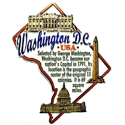 Washington D.C Outline Montage Fridge Magnet