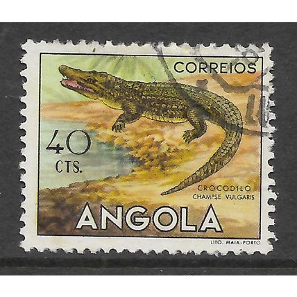ANGOLA 1953 ANGOLAN FAUNA 40c CROCODILE SG 491 FINE USED