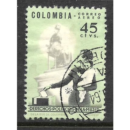COLOMBIA 1962 WOMAN FRANCHISE 45c MOTHER VOTING SG 1119 FINE USED#2