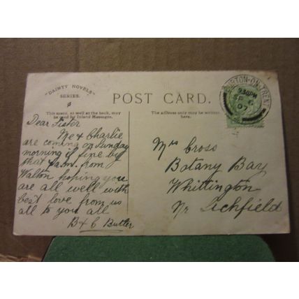 THE TOAD ROCK, TUNBRIDGE WELLS KENT used antique postcard 1907 pm dainty novel =