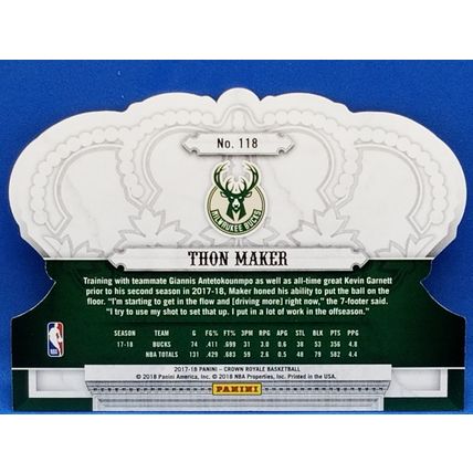 2017-18 Crown Royale #118 Thon Maker