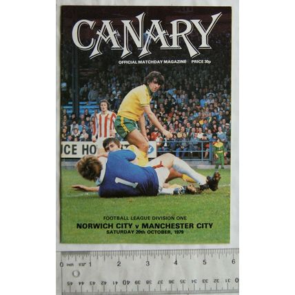 1979 programme Norwich City v. Manchester City