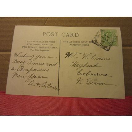 WESTMINSTER ABBEY LONDON .used antique postcard. 1905 pm Charles Volsey =
