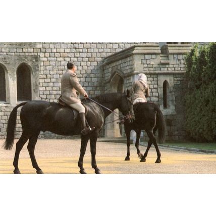 Nancy Of President Reagan Rides With Prince Phillip Windsor Postcard