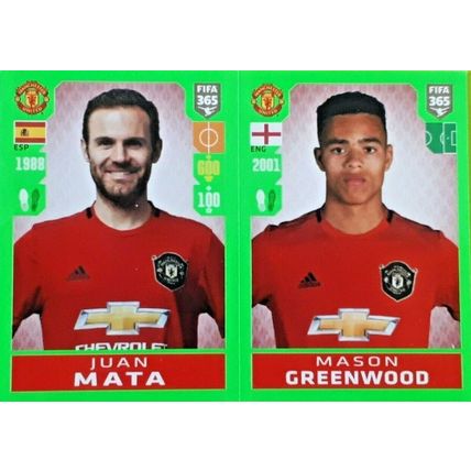 Juan Mata MASON GREENWOOD MANCHESTER UNITED Panini 365 2020