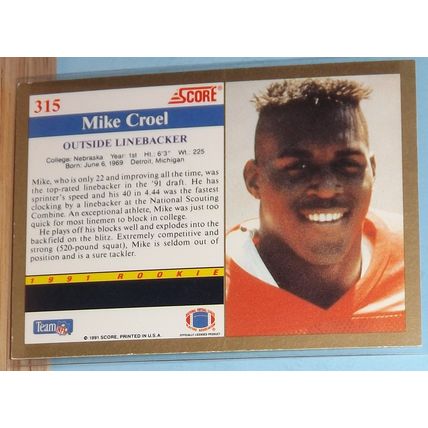 1991 Score MIKE COREL (Nebraska/Broncos) Rookie card #315