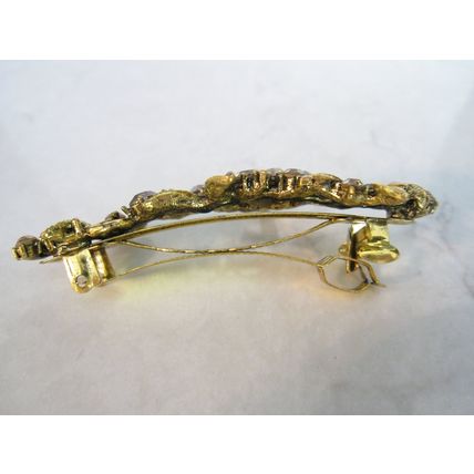 Bronze gold or silver flower leaf crystal hair clip barrette bridal hair clip