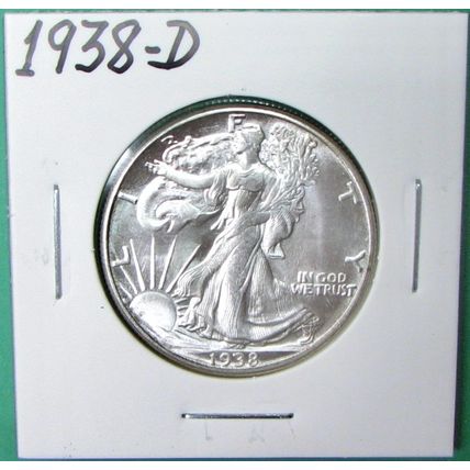 1938-D Liberty Walking Half Dollar. Novelty.