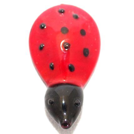Vintage, ( 1970's) Hand Made, Art Glass Miniature Family of 5 Ladybirds