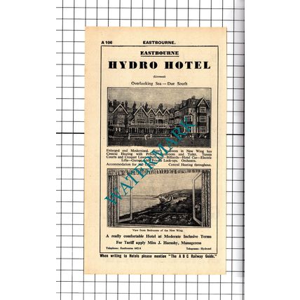 Hydro Hotel Eastbourne Hornsby / Grand Hotel Beattie Advert - 1958 Cutting