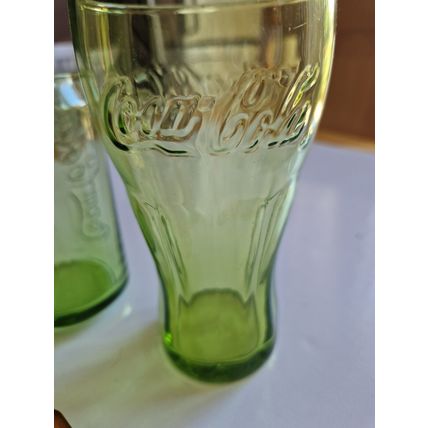 VINTAGE COCA COLA GREEN GLASSES